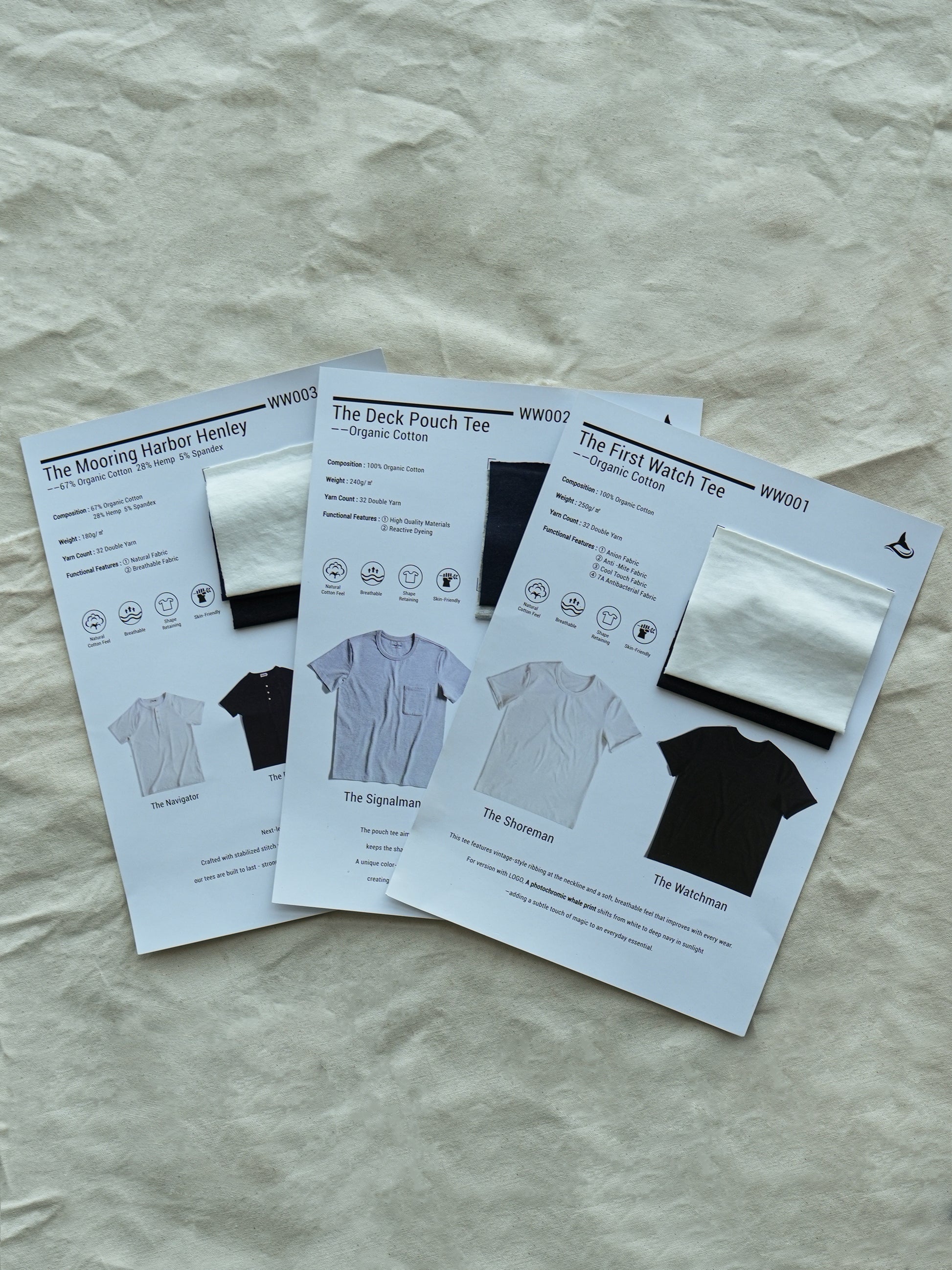 Stoffmuster für T-Shirts aus Bio-Baumwolle (kostenloser Versand)