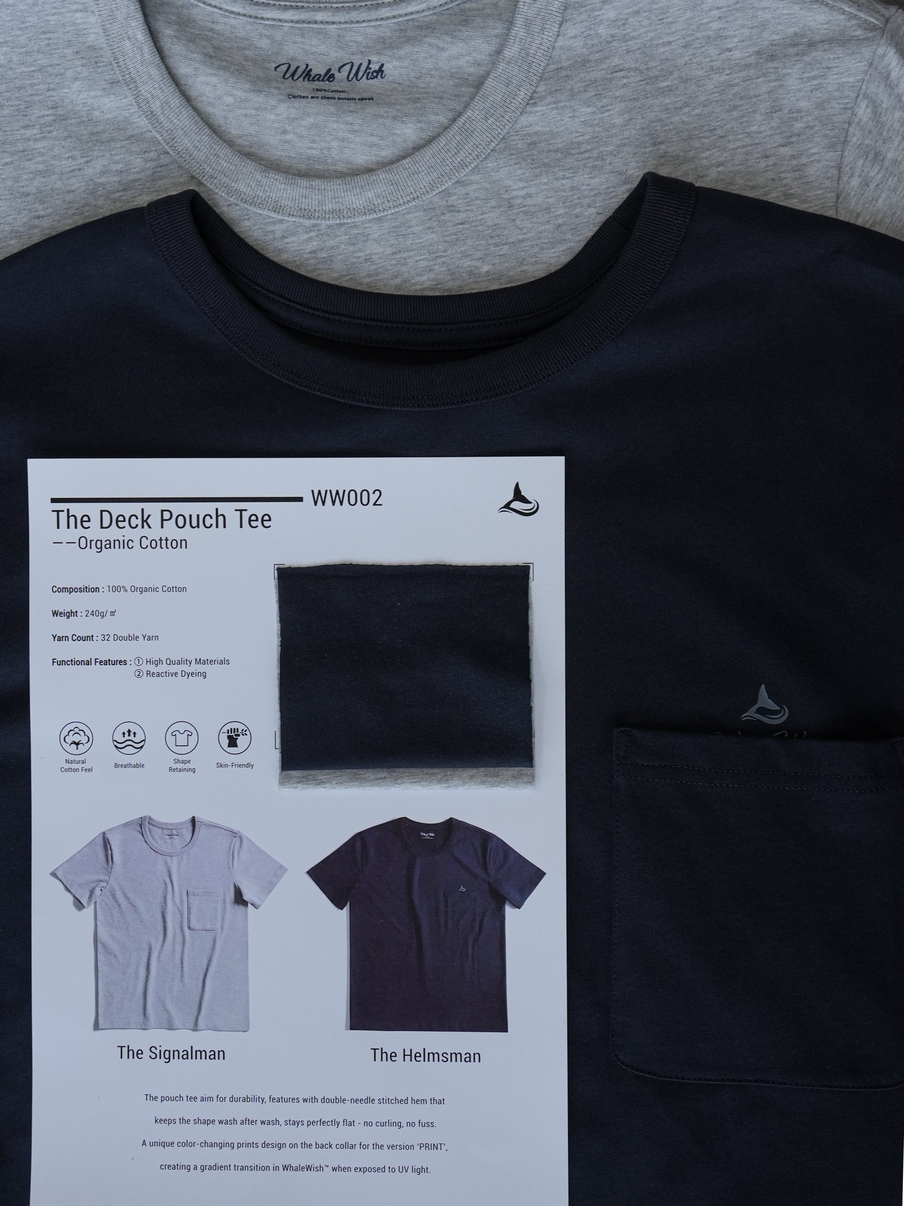 Muestra de tela para camiseta de algodón orgánico (envío gratuito)